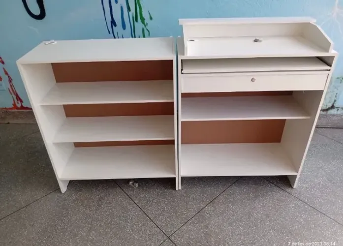 Balcão caixa baleiro + balcão baleiro MDF