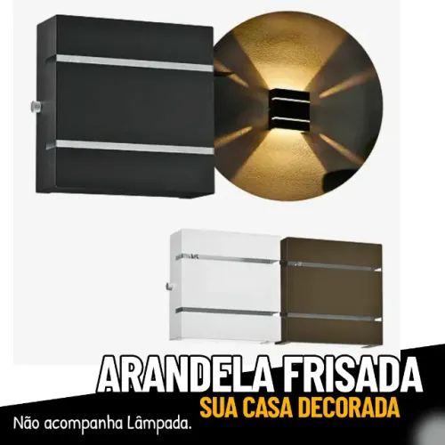 Arandela 2 Friso Externa Parede Muro Quadrada _ CS315