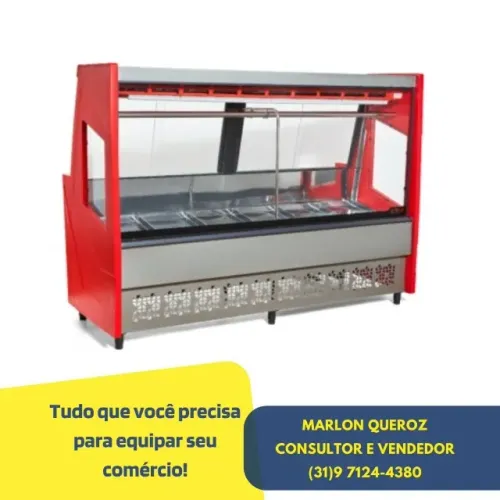Balcão de Açougue 2M Polar Vidro Reto
