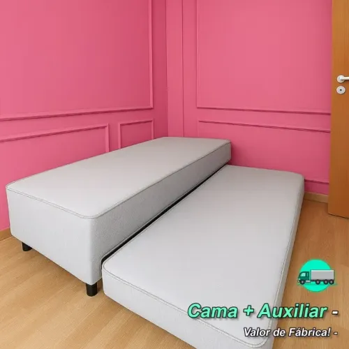 Camas Box Com Auxiliar (Cama solteirão + Auxiliar) - Paga na Entrega!