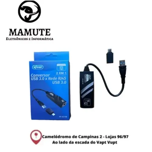 Adaptador Ethernet USB Tipo C 3.0 Para RJ45 Placa de Rede Gigabit 10/100/1000