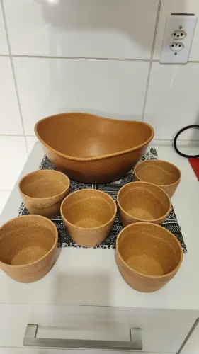 Conjunto de tigelas em material natural