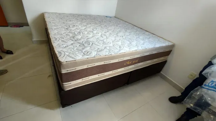 Box com colchão New York espuma de 33 dupla face garantia de 5 anos