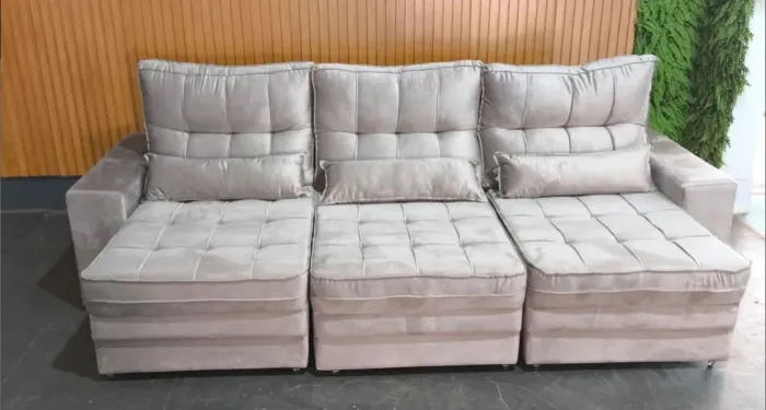 Sofá retrátil reclinável 2,90 solar ( pronta entrega )