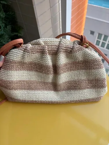 Bolsa de Ombro em Palha Bege Santa Lolla 