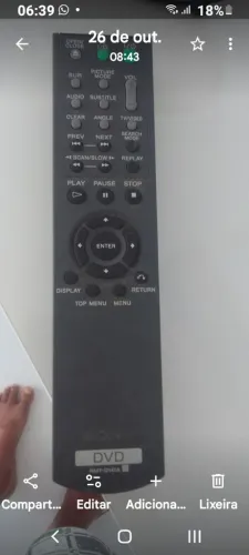 Controle dvd sony