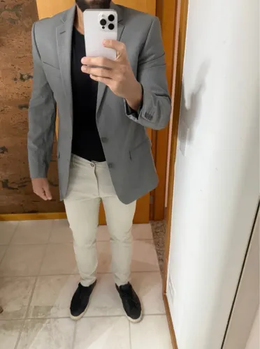 Blazer Calvin Klein original Slim fit cinza 