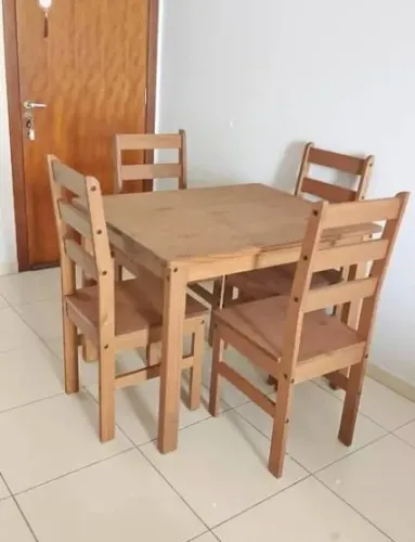 Mesa de Cozinha Madeira 4 Cadeiras (Novo) Entrega Grátis!