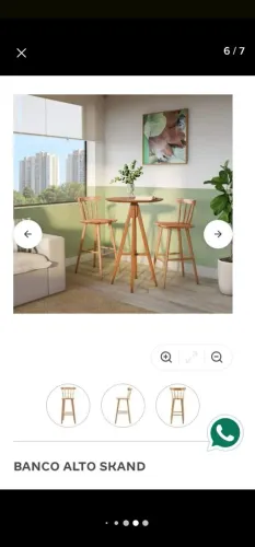 Conjunto de mesa com 2 cadeiras altas