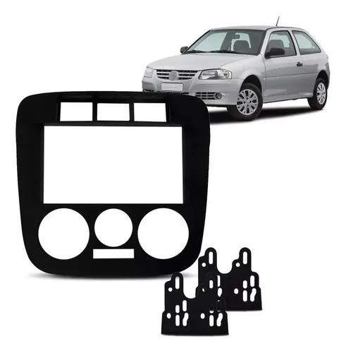 Moldura Painel 2 Din Dvd Central Multimidia Gol G4 Preta
