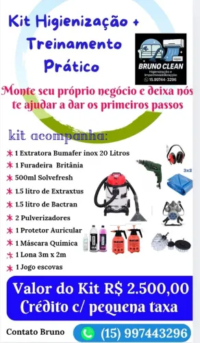 Kit de higienização + treinamento prático 