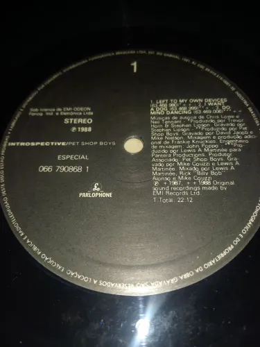 Disco de Vinil - Pet Shop Boys - Introspective - sem capa original