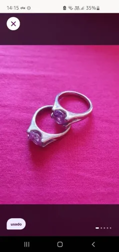 Anéis com Pedra Lilás