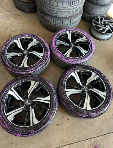 Rodas  civic G10+ pneus meia Vida 