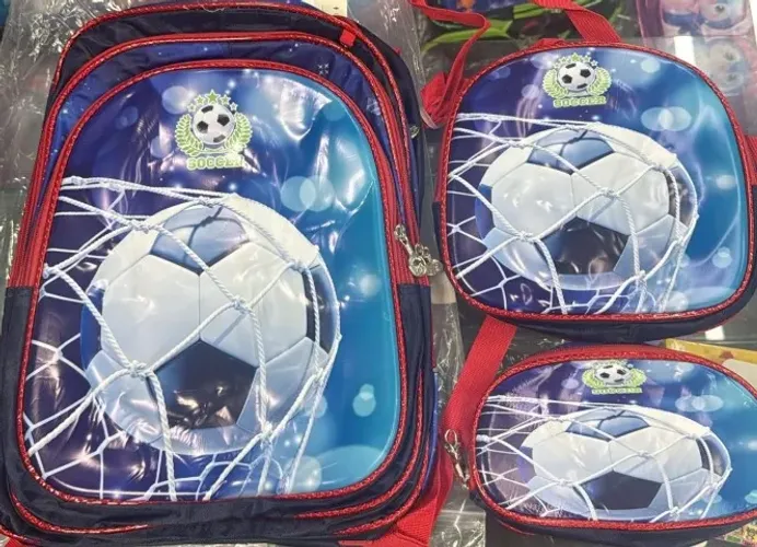 Kit Mochila 3d Menino Escolar Infantil Lancheira Estojo Cor