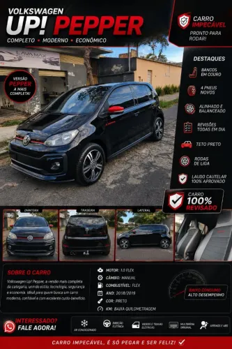 Volkswagen Up! Pepper 1.0 TSI L Flex 12V 5P 2019