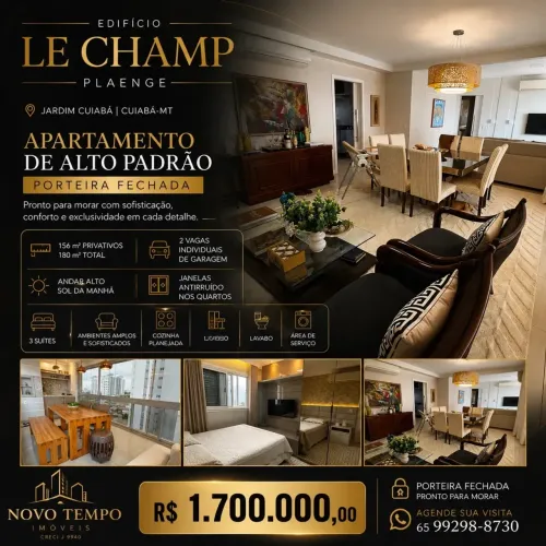 Apartamento com 3 suítes a venda no bairro jardim Cuiabá, Cuiabá-MT