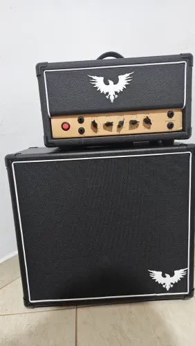 Amplificador head mais caixa Valvulado CROW AMPS PL7 7W
