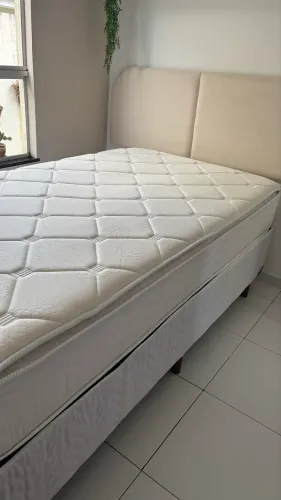 Cama box + colchão solteirão + Capa
