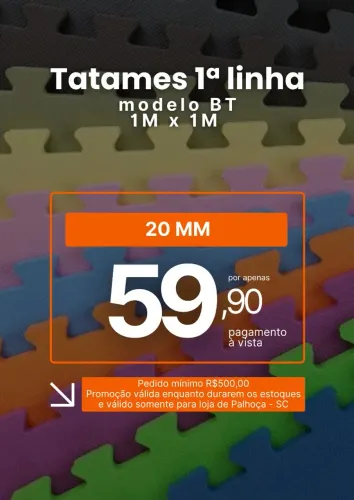 TATAME 1° LINHA MODELO BT 1X1 20MM