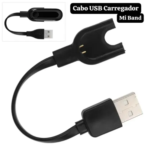 Carregador USB Xiaomi Mi Band 5/6/7 - Cabo Magnético Rápido