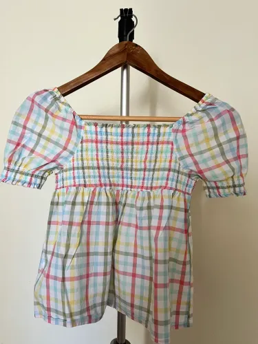 Blusa xadrez infantil menina. Uma batinha com muito charme e estilo. Tam. 7/8 anos .
