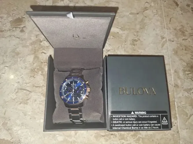 Relógio Masculino Bulova Marine Star 98b301 Azul