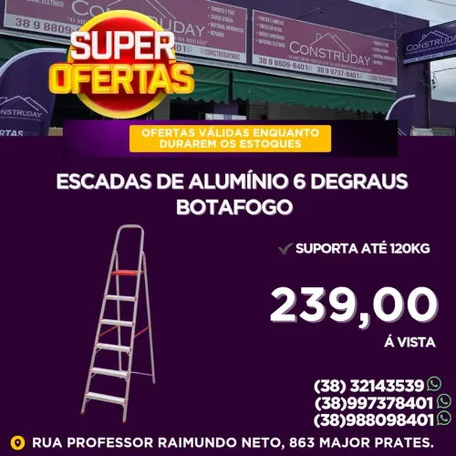 Escadas de Alumínio 6 Degraus Botafogo
