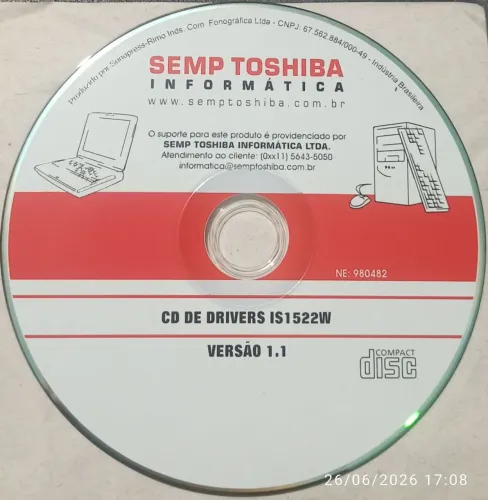 CD ORIGINAL DRIVER SEMP TOSHIBA IS1522W