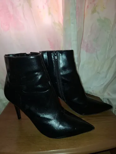 Bota de couro preta 
