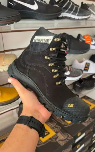 Botas masculina preta e Bege 