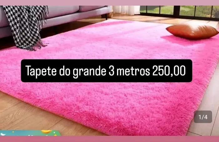 Tapete rosa de 3 metros do grande