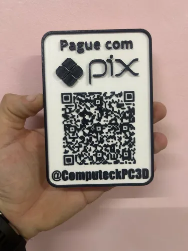 Placa QR Code 3D Personalizada - Pix, Wi-Fi, Instagram e Mais!