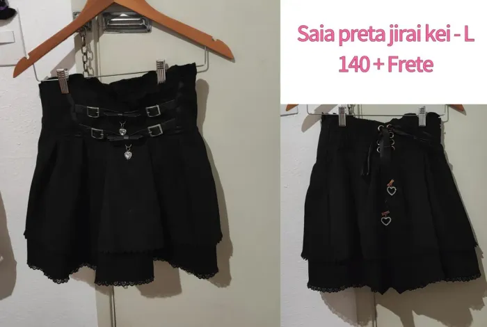 Saia preta jirai kei lizlisa L<br>140 + Frete