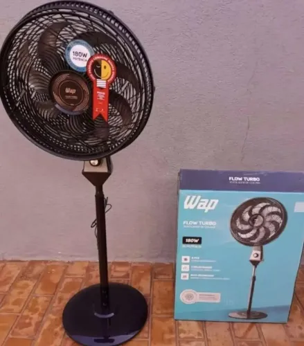 Ventilador turbo flow wap 3 de coluna,180W de potencia,3 velocidades,8 hélices.
