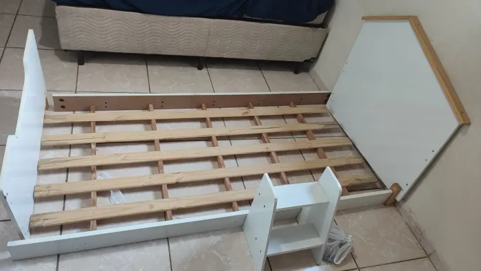 Cama Infantil Montessoriana Branca Menino, Menina