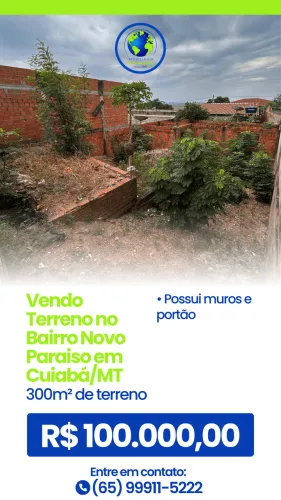 Vendo Terreno no Bairro Novo Paraiso em Cuiabá/MT
