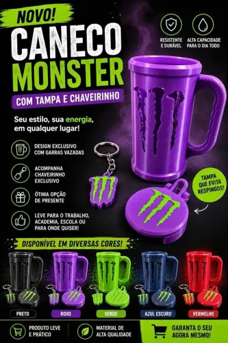 Porta Lata Monster com Nome Personalizável