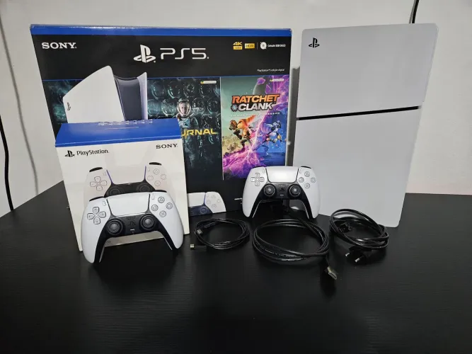 PlayStation 5 Slim Digital 1TB + 2 Controles DualSense Originais + Caixa