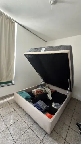 Cama box baú de casal + colchão superpocket Ortobom