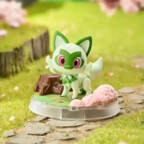 Action Figure Pokemon Sprigatito (com Base)