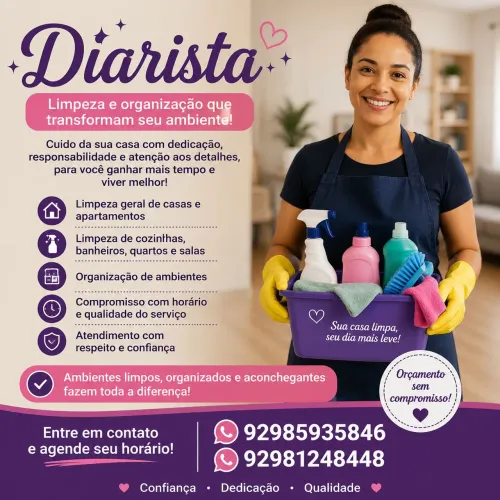 Diarista - R$150,00
