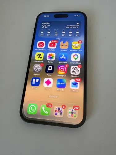  iPhone 15 128GB Único Dono | NF em Nome | IMEI OK + 3 Cases de Brinde