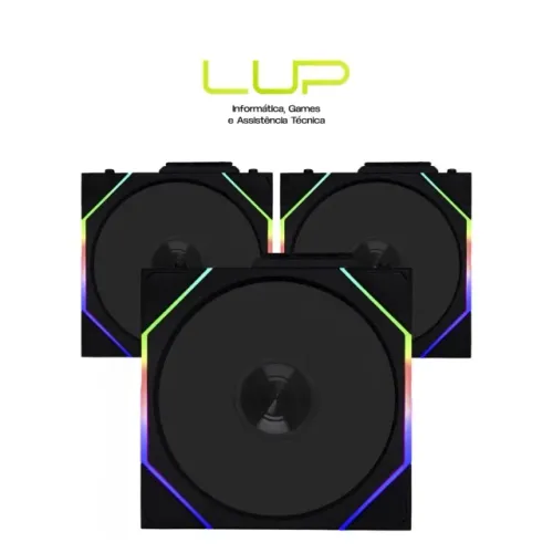 (LOJA FÍSICA) Kit fans lian li Reverse blade unifan wifi 3 unidades