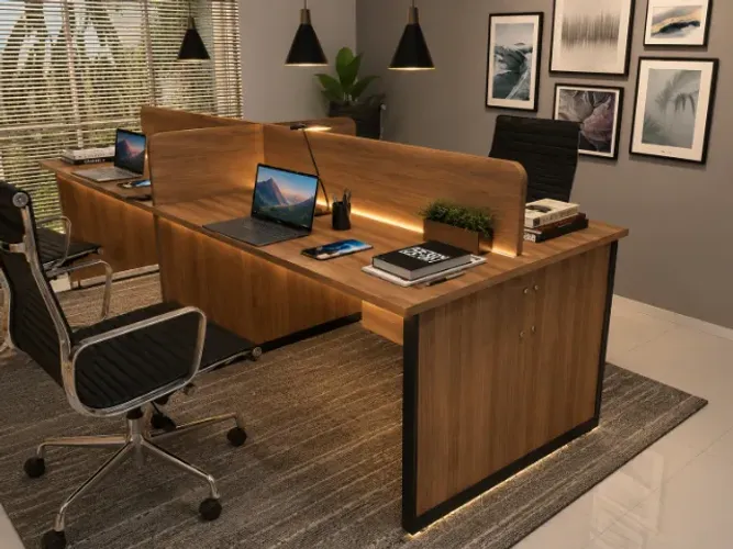 Estação Office White Copenhagen, Corporativa. 4 Tomadas: L182cm x P80cm x A104cm