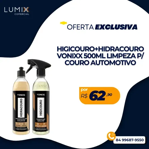 HIGICOURO+HIDRACOURO VONIXX LIMPEZA P/ COURO AUTOMOTIVO