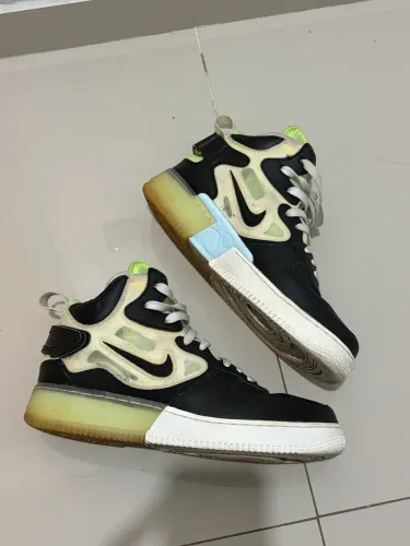 Nike air force 1 mid react black neon