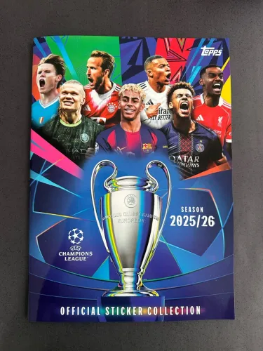 ÁLBUM UEFA TOPPS 2025/26 + 150 FIGURINHAS