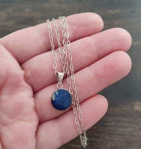 Colar Vintage Prata 925 e Lápis lazúli 