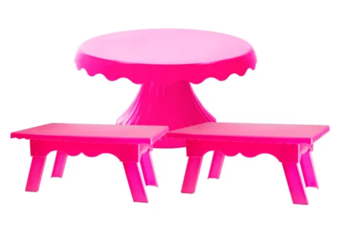 Kit Festa Boleira Cake Renda 19cm + 2 Mesinhas Decorativas Pink